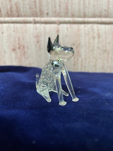 Miniature dog clear - miniature, handblown