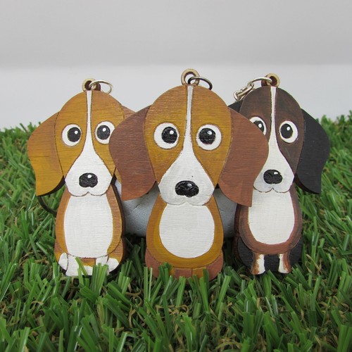 Beagle wooden keyring - ,