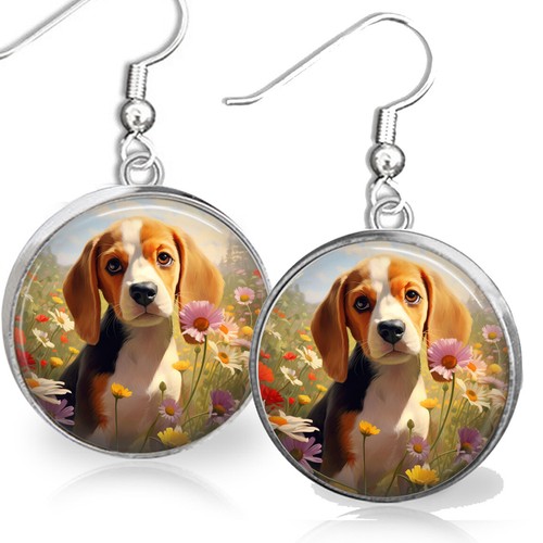 Garden flowers beagle puppy - garden,