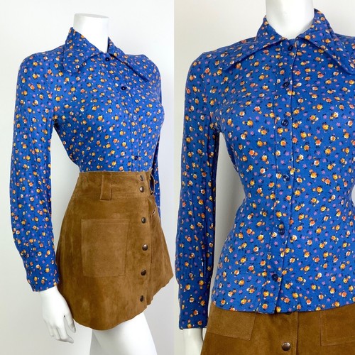 Vtg 60s 70s blue orange - vtg,
