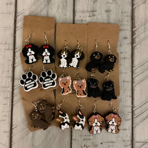 Dog themed earrings - dog,